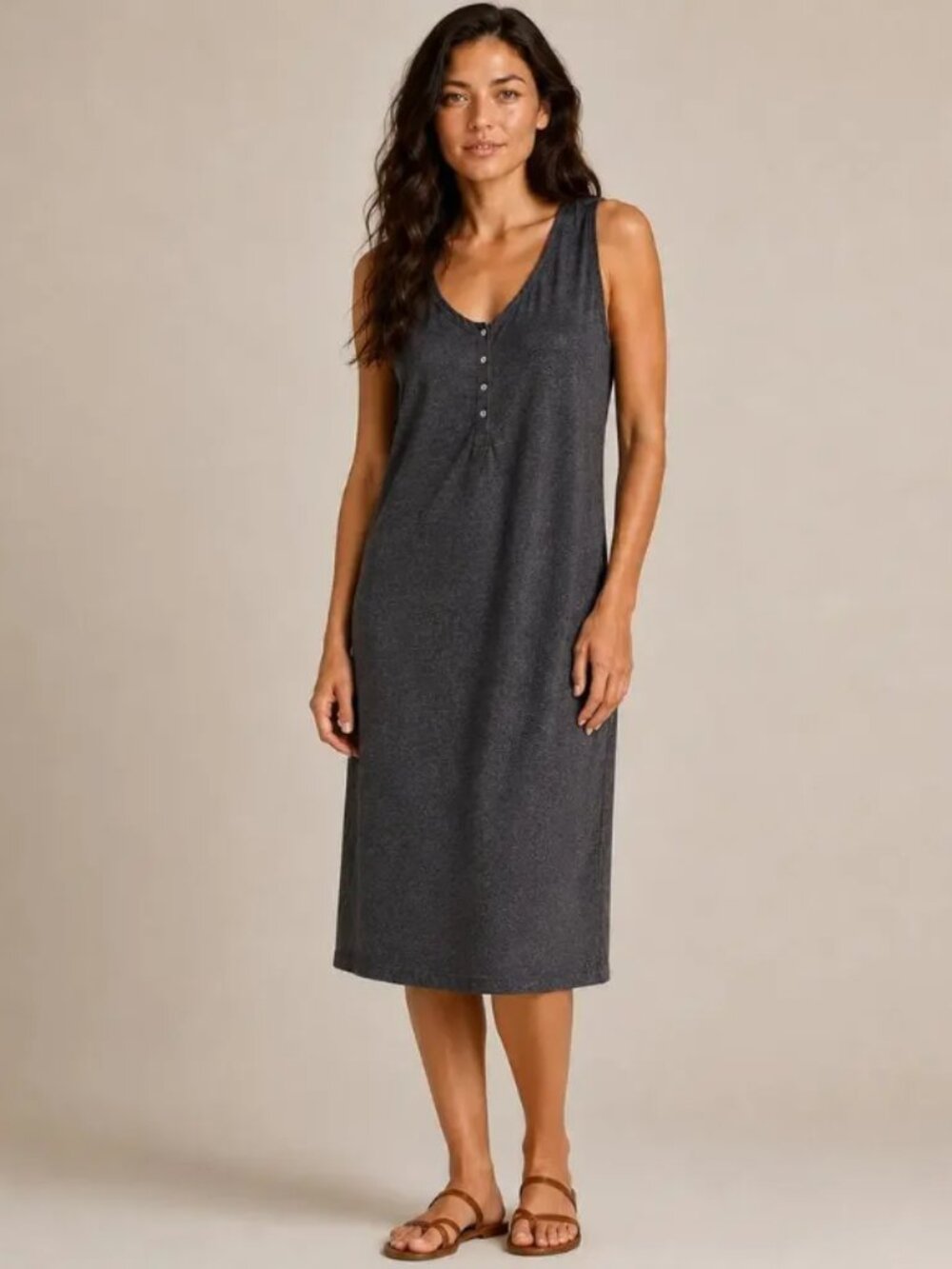 Eileen Fisher | Hemp Twist Henley Tank Dress | XL